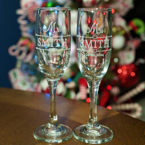 Custom Mr. and Mrs. Champagne Flutes