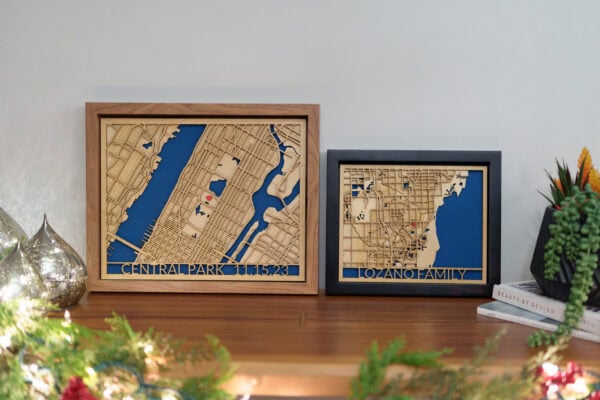 Custom Laser Cut Map Art