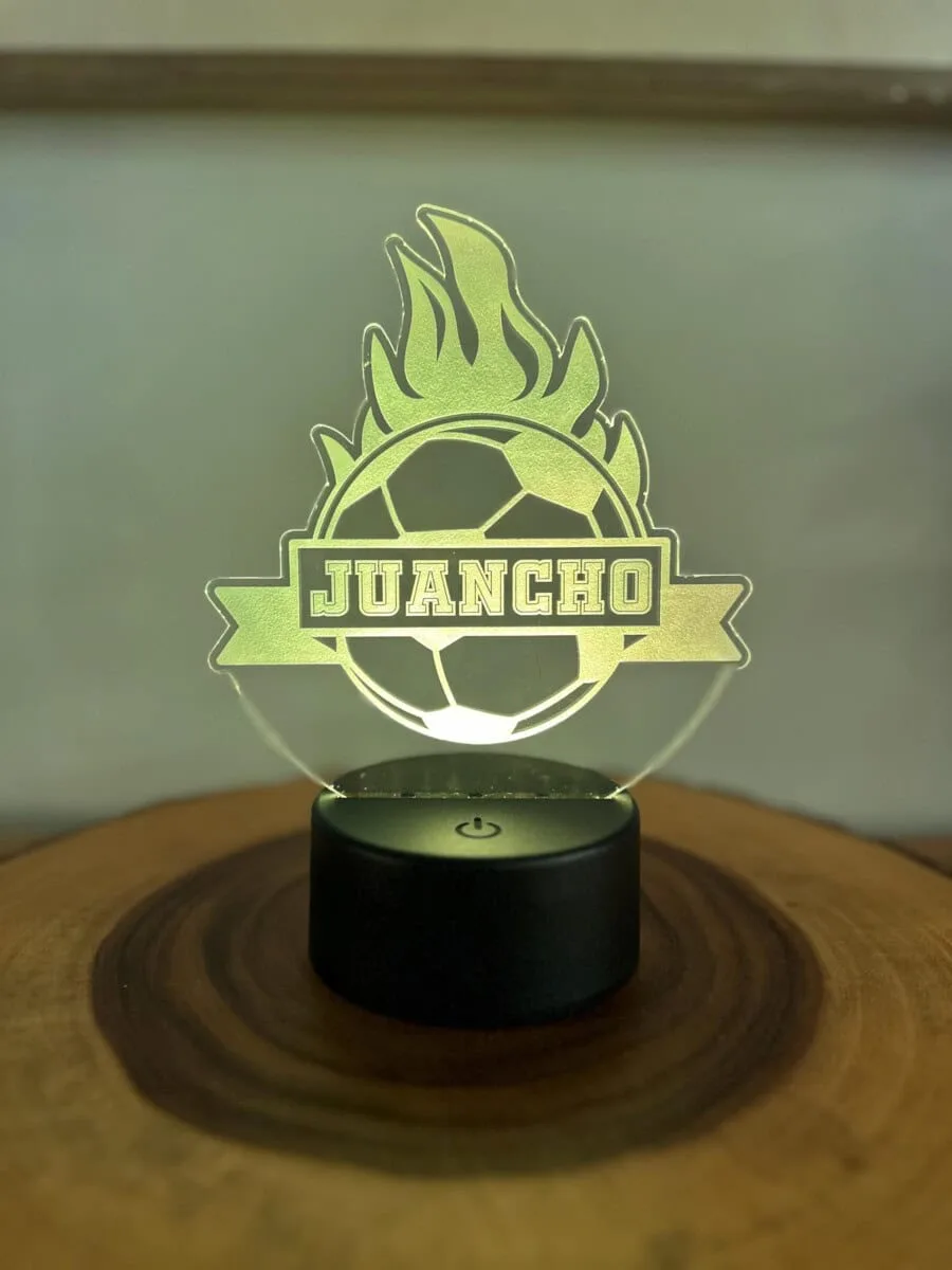 Logo with soccer ball and flame for Juancho.