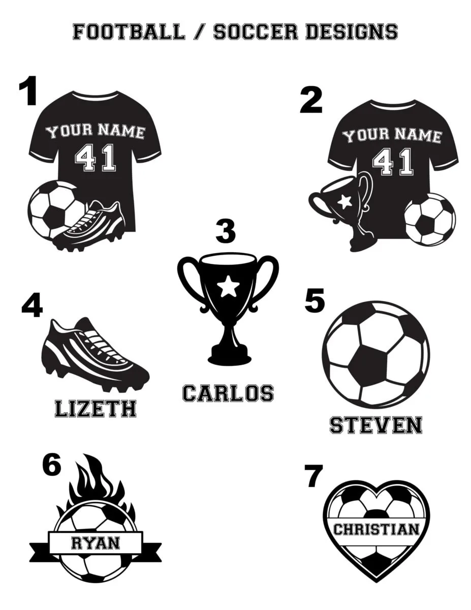 Custom football soccer jersey with personalized name and number for sports enthusiasts.