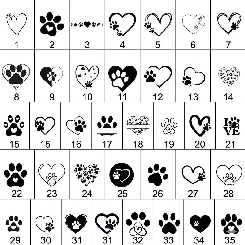 Pet clipart options for memorial